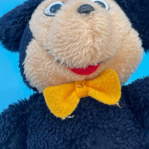 Vintage 1960s 70s Mickey Mouse Stuffed Animal Plush Walt Disney Yellow Bow Tie - Picture 5 of 6